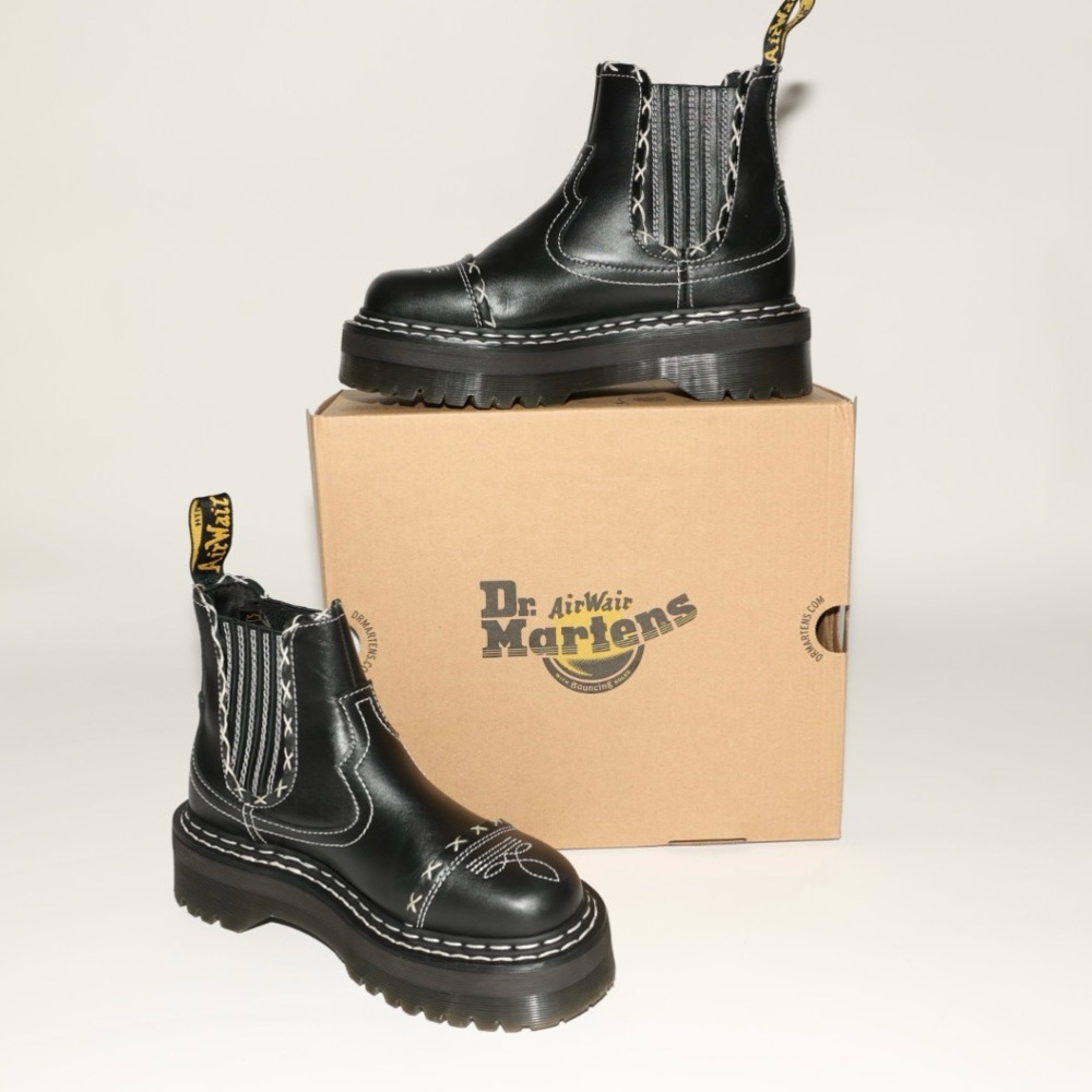 Dr. Martens Gothic Americana Leather Platform Chelsea Boots